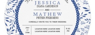 Indigo Leaves Wedding Invitations