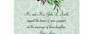 Mint Green Damask Wedding Invitations