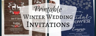 Handmade Printable Winter Bridal Shower & Wedding Invitations