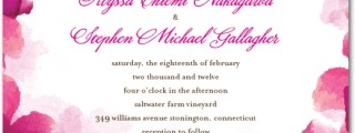 Vivid Blooms Wedding Invitations Fuchsia